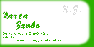 marta zambo business card