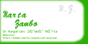 marta zambo business card